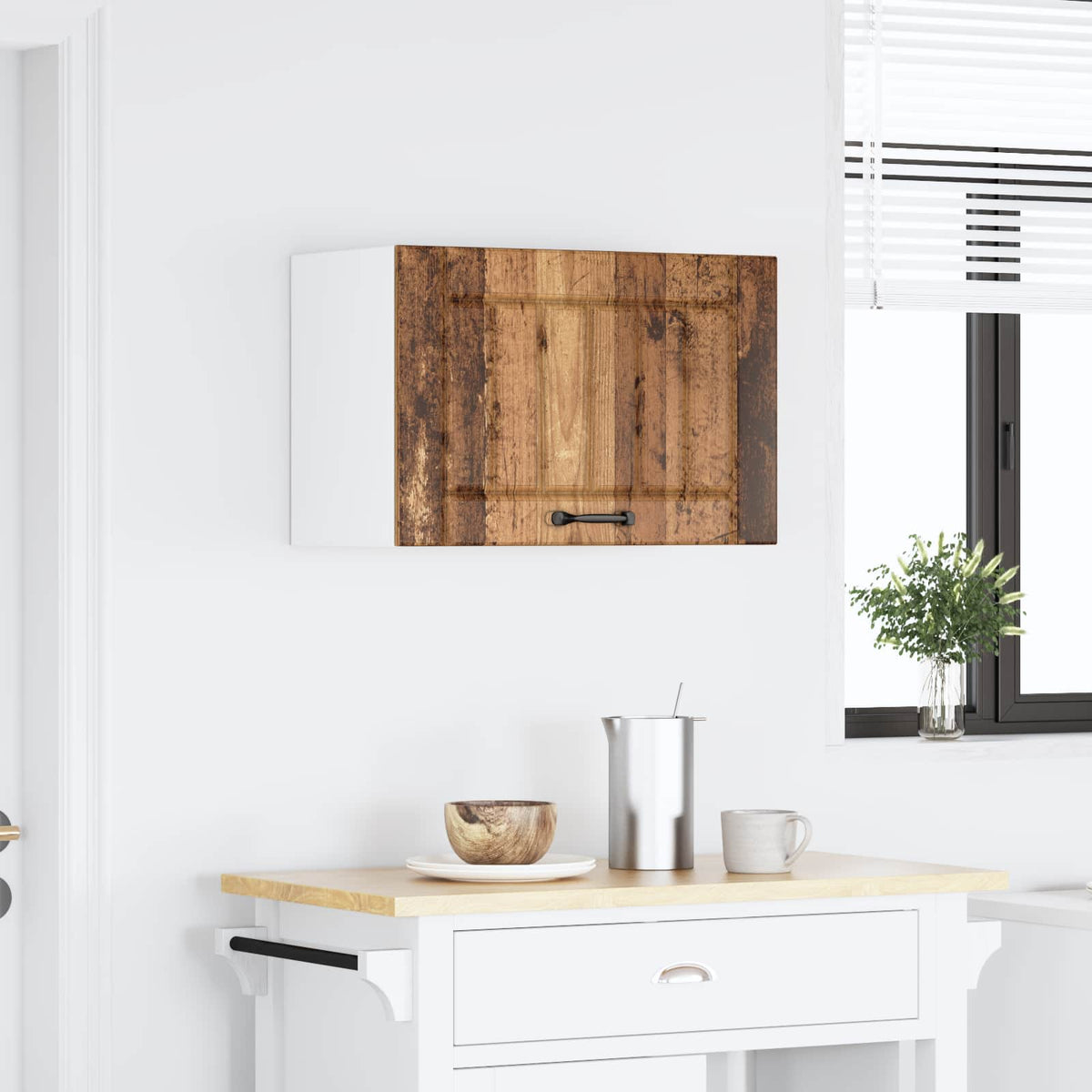 Kitchen Wall Cabinet "Lucca" Engineered Wood Old Wood 1x wall cabinet (1 flap door) 60 cm wide 40 cm high