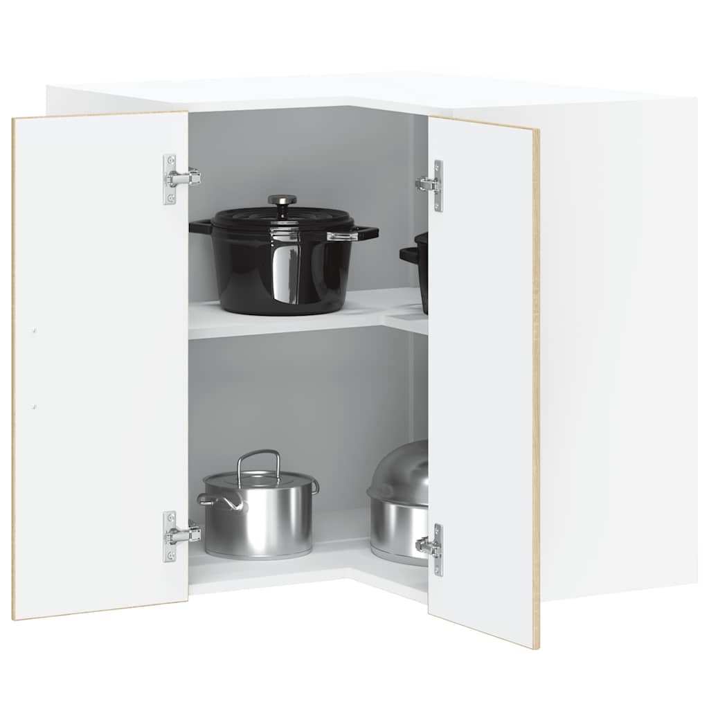 Kitchen Wall Cabinet "Lucca" Engineered Wood Sonoma Oak 1x wall corner cabinet 57 cm wide 60 cm high