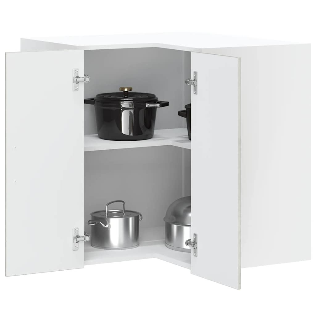 Kitchen Wall Cabinet "Lucca" Engineered Wood Concrete Grey 1x wall corner cabinet 57 cm wide 60 cm high