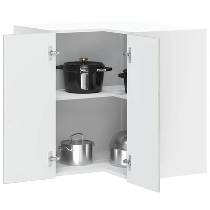 Kitchen Wall Cabinet "Lucca" Engineered Wood Concrete Grey 1x wall corner cabinet 57 cm wide 60 cm high