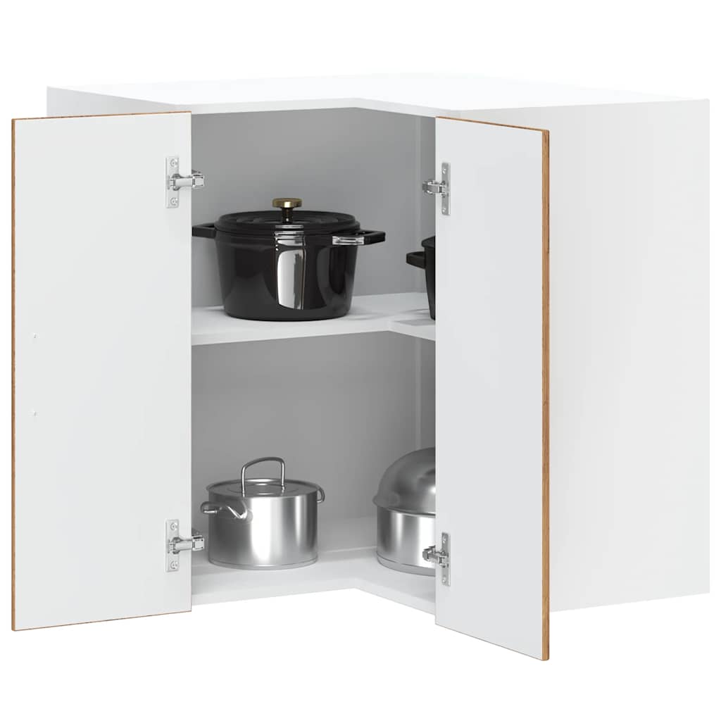 Kitchen Wall Cabinet "Lucca" Engineered Wood Old Wood 1x wall corner cabinet 57 cm wide 60 cm high