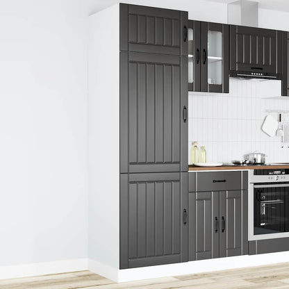 vidaXL Kitchen Cupboard Lucca Black Engineered Wood 2
