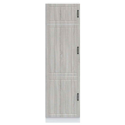 Kitchen Base Cabinet "Lucca" Engineered Wood Grey Sonoma 1x cupboard 60 cm wide 207 cm high