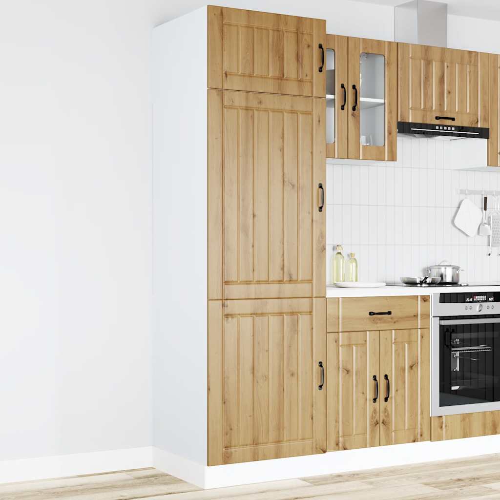 Kitchen Base Cabinet "Lucca" Engineered Wood Artisan Oak 1x cupboard 60 cm wide 207 cm high