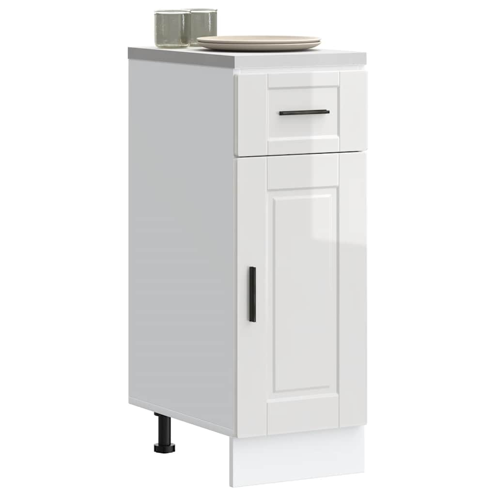 vidaXL Kitchen Base Cabinet "Porto" Engineered Wood High Gloss White