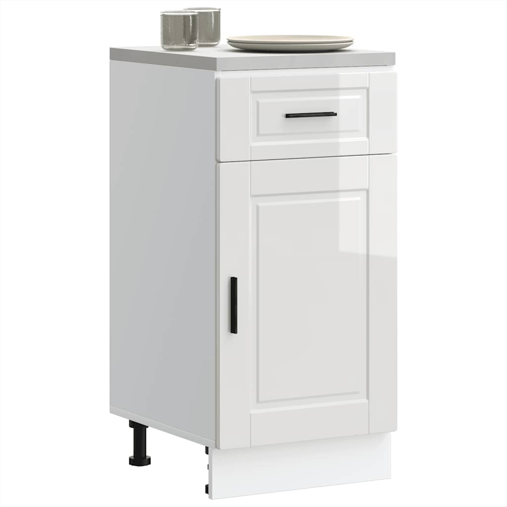 vidaXL Kitchen Base Cabinet "Porto" Engineered Wood High Gloss White