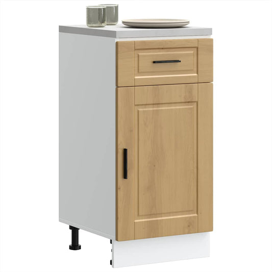 Kitchen Base Cabinet "Porto" Engineered Wood Artisan Oak 1x bottom cabinet (1 door 1 drawer) 40 cm wide 81.5 cm high