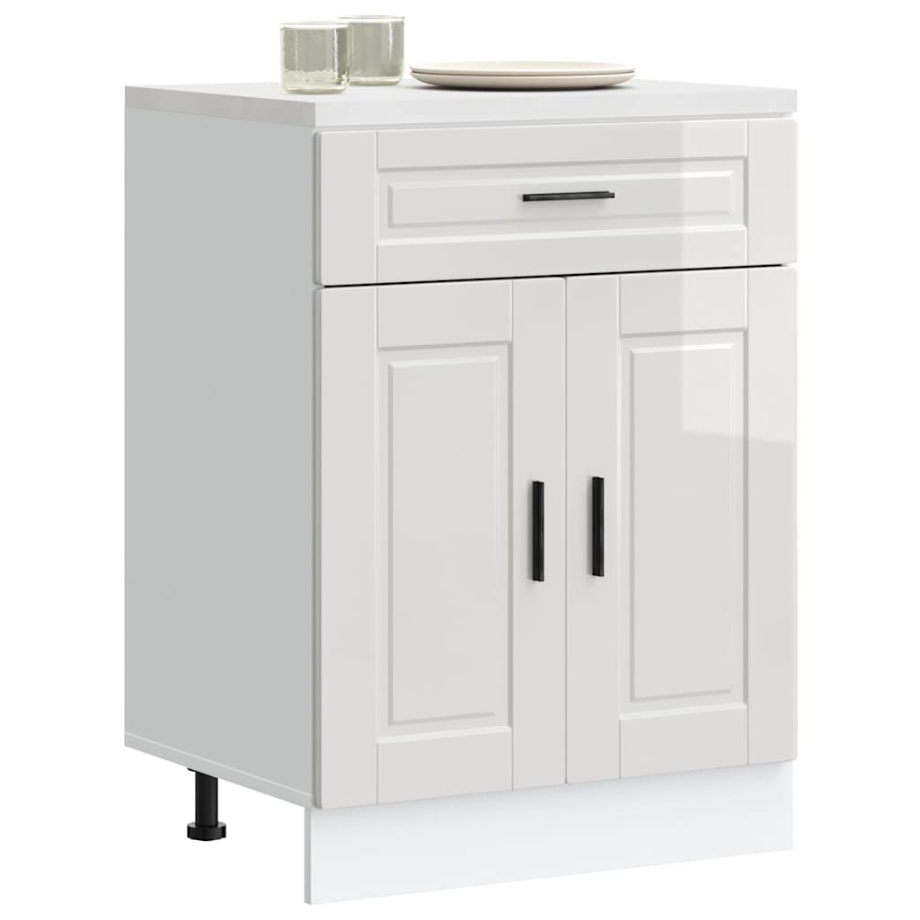 vidaXL Kitchen Base Cabinet "Porto" Engineered Wood High Gloss White