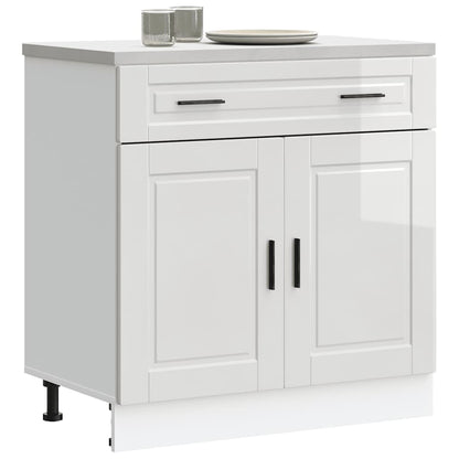vidaXL Kitchen Base Cabinet "Porto" Engineered Wood High Gloss White