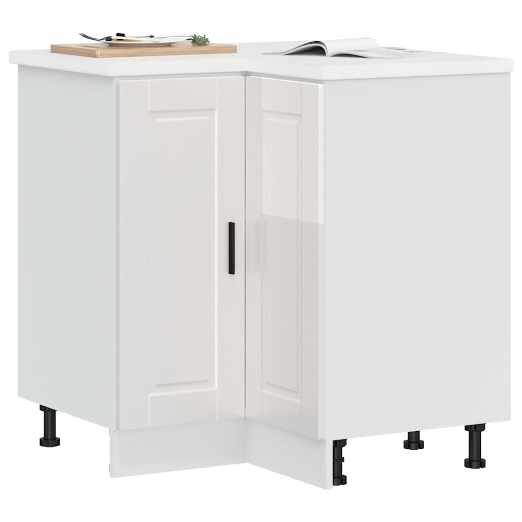 vidaXL Kitchen Base Cabinet "Porto" Engineered Wood High Gloss White