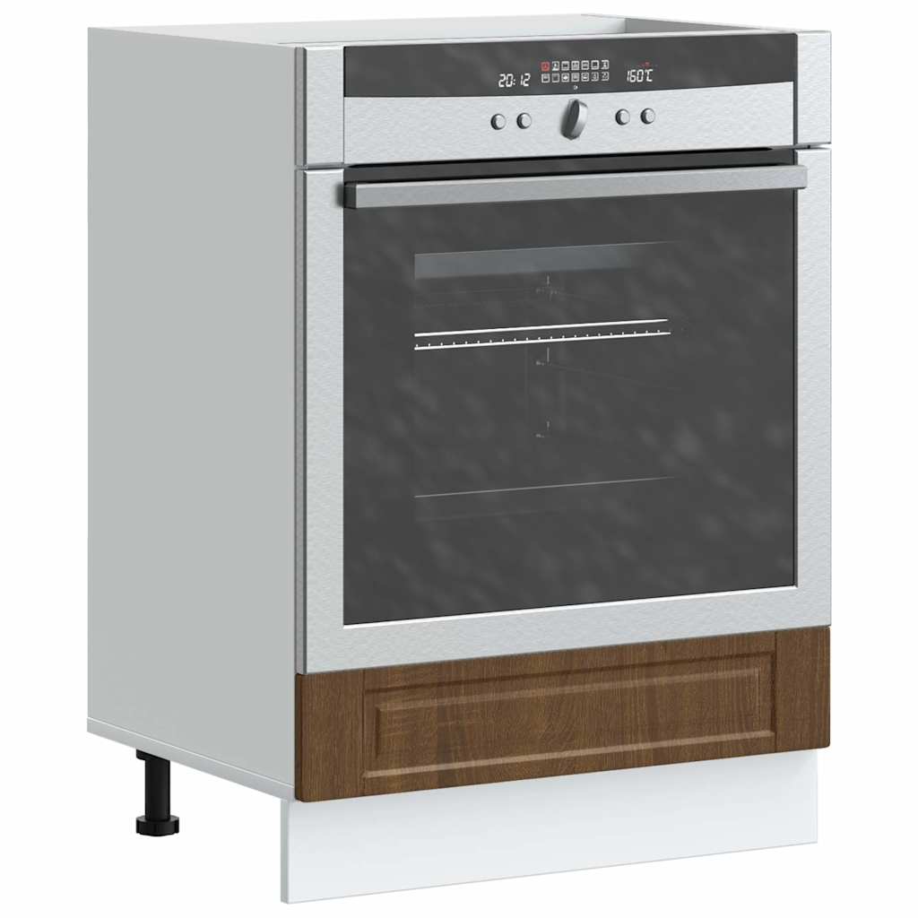 Kitchen Base Cabinet "Porto" Engineered Wood Brown Oak 1x oven cabinet 60 cm wide 81.5 cm high