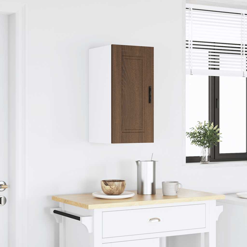 Kitchen Base Cabinet "Porto" Engineered Wood Brown Oak 1x wall cabinet (1 door) 30 cm wide 60 cm high