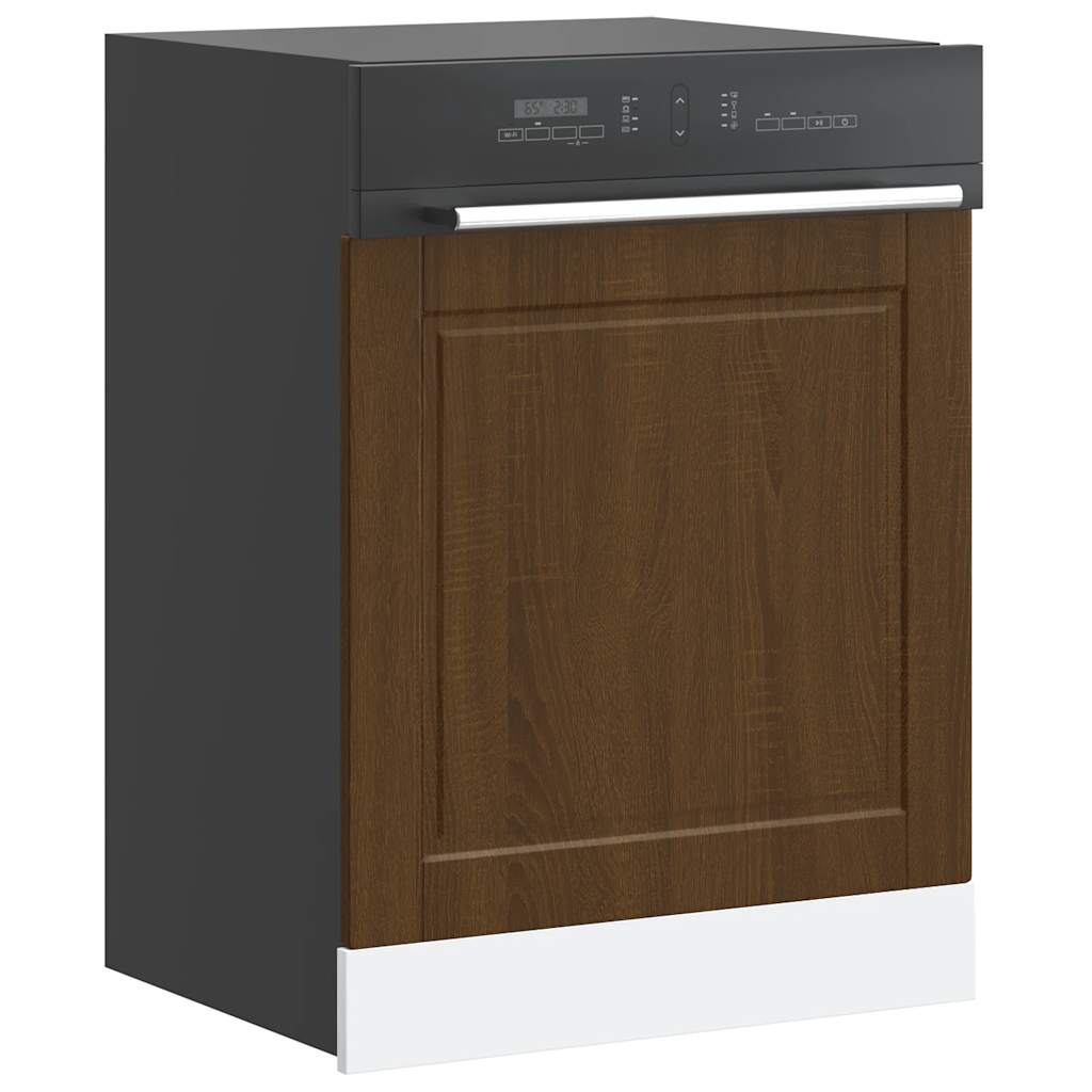 Kitchen Base Cabinet "Porto" Engineered Wood Brown Oak 1x dishwasher panel 60 cm wide 57 cm high
