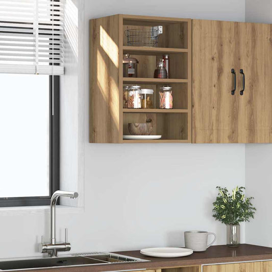 Hanging Glass Cabinet "Lyon" 40x31x60 cm Artisan Oak 1x hanging cabinet (4 shelves) 40 cm wide 60 cm high