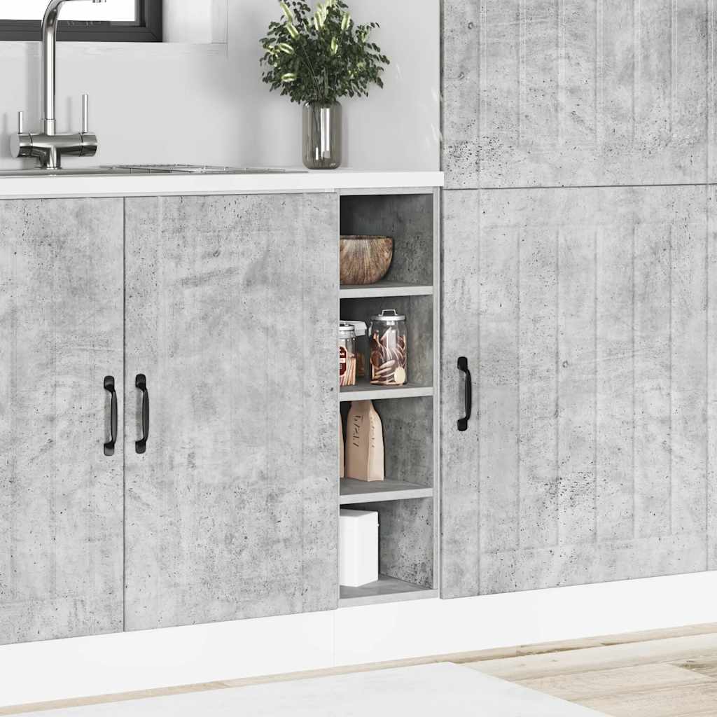 Kitchen Base Cabinet "Lyon" Engineered Wood Concrete Grey 1x bottom cabinet (4 shelves) 20 cm