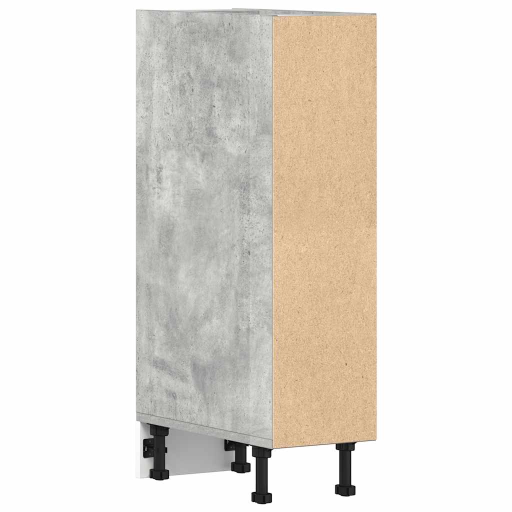 Kitchen Base Cabinet "Lyon" Engineered Wood Concrete Grey 1x bottom cabinet (4 shelves) 20 cm