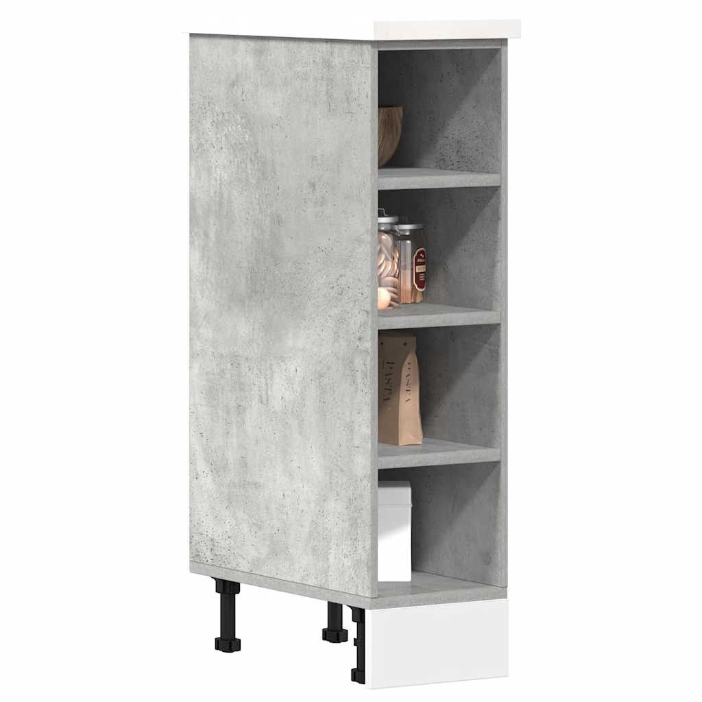 Kitchen Base Cabinet "Lyon" Engineered Wood Concrete Grey 1x bottom cabinet (4 shelves) 20 cm