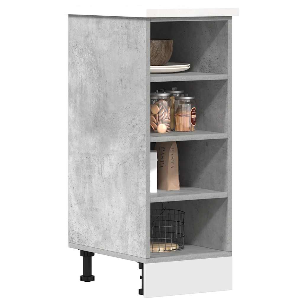Kitchen Base Cabinet "Lyon" Engineered Wood Concrete Grey 1x bottom cabinet (4 shelves) 30 cm