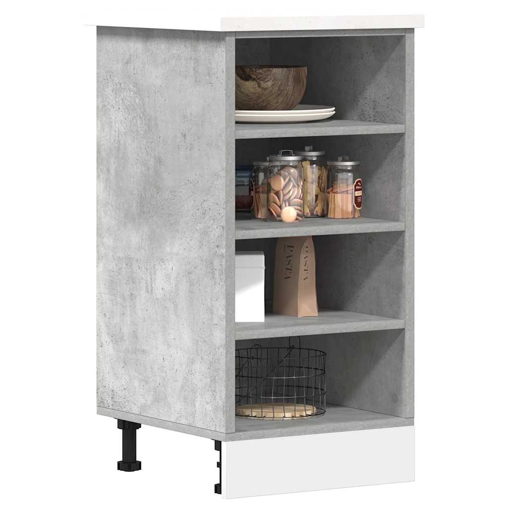 Kitchen Base Cabinet "Lyon" Engineered Wood Concrete Grey 1x bottom cabinet (4 shelves) 40 cm