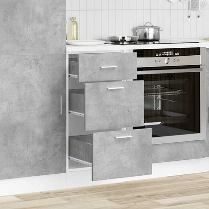 Kitchen Base Cabinet "Lyon" Engineered Wood Concrete Grey 1x bottom cabinet (3 drawers) 40 cm