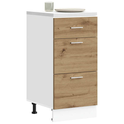 Kitchen Base Cabinet "Lyon" Engineered Wood Artisan Oak 1x bottom cabinet (3 drawers) 40 cm
