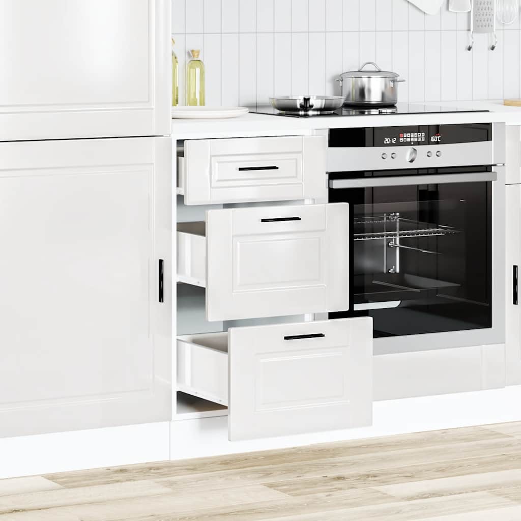 vidaXL Kitchen Base Cabinet "Porto" Engineered Wood High Gloss White