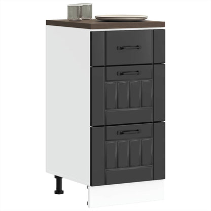 vidaXL Kitchen Base Cabinet "Lucca" Engineered Wood Black