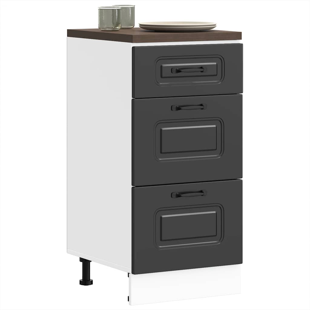 vidaXL Kitchen Base Cabinet "Kalmar" Engineered Wood Black