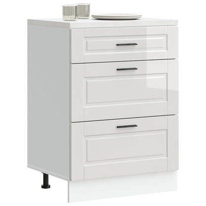vidaXL Kitchen Base Cabinet "Porto" Engineered Wood High Gloss White