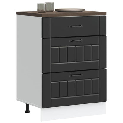 vidaXL Kitchen Base Cabinet "Lucca" Engineered Wood Black