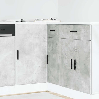Kitchen Base Cabinet "Lyon" Engineered Wood Concrete Grey 1x corner bottom cabinet (1 door) 86 cm