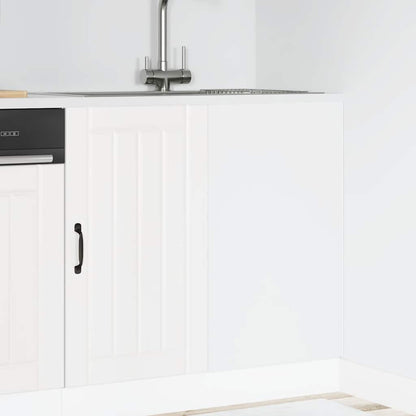 Kitchen Base Cabinet "Lucca" Engineered Wood White 1x corner bottom cabinet (1 door) 86 cm wide 81.5 cm high