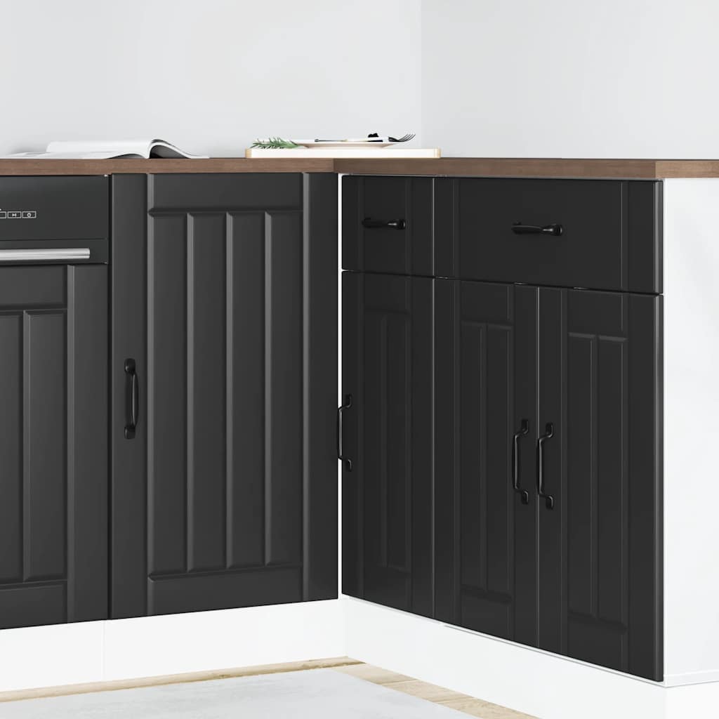 vidaXL Kitchen Base Cabinet "Lucca" Engineered Wood Black