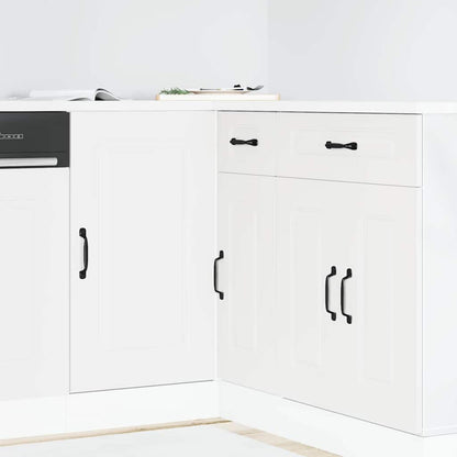 Kitchen Base Cabinet "Kalmar" Engineered Wood White 1x corner bottom cabinet (1 door) 86 cm wide 81.5 cm high
