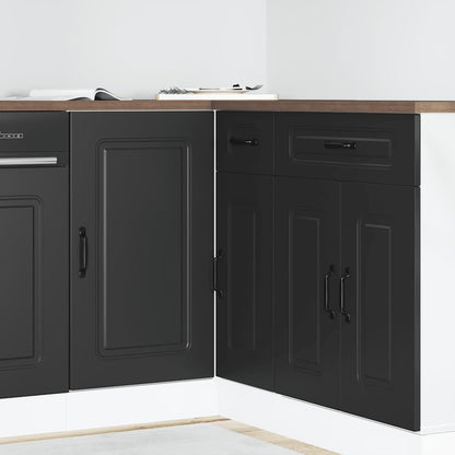vidaXL Kitchen Base Cabinet "Kalmar" Engineered Wood Black