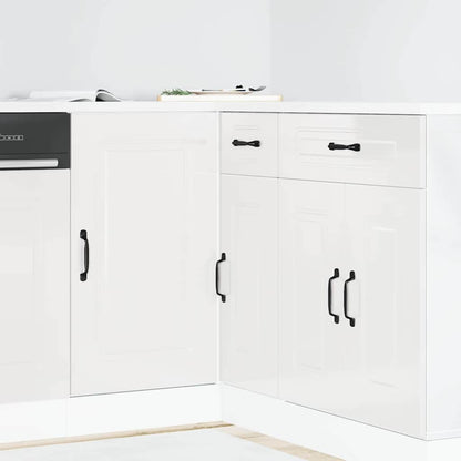 vidaXL Kitchen Base Cabinet "Kalmar" Engineered Wood High Gloss White