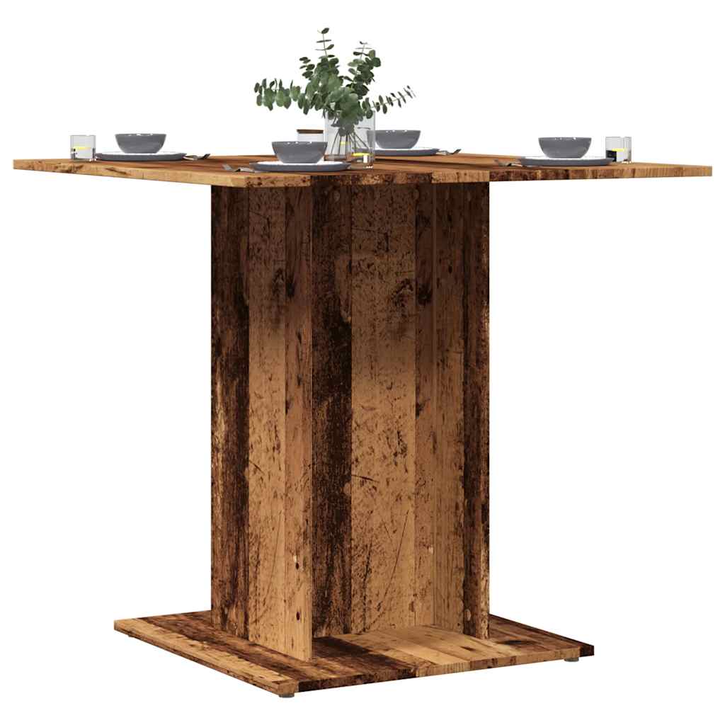 Dining Table 80x80x75 cm Engineered Wood Old wood