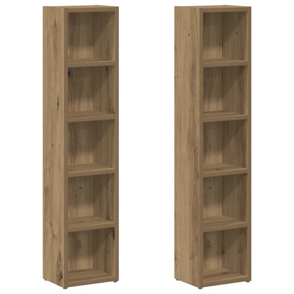 CD Cabinets 2 pcs 21x16x93,5 cm Engineered Wood Artisan oak