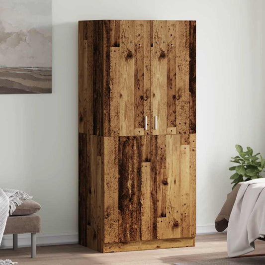 vidaXL Wardrobe Old Wood 90x52x200 cm Engineered Wood 1