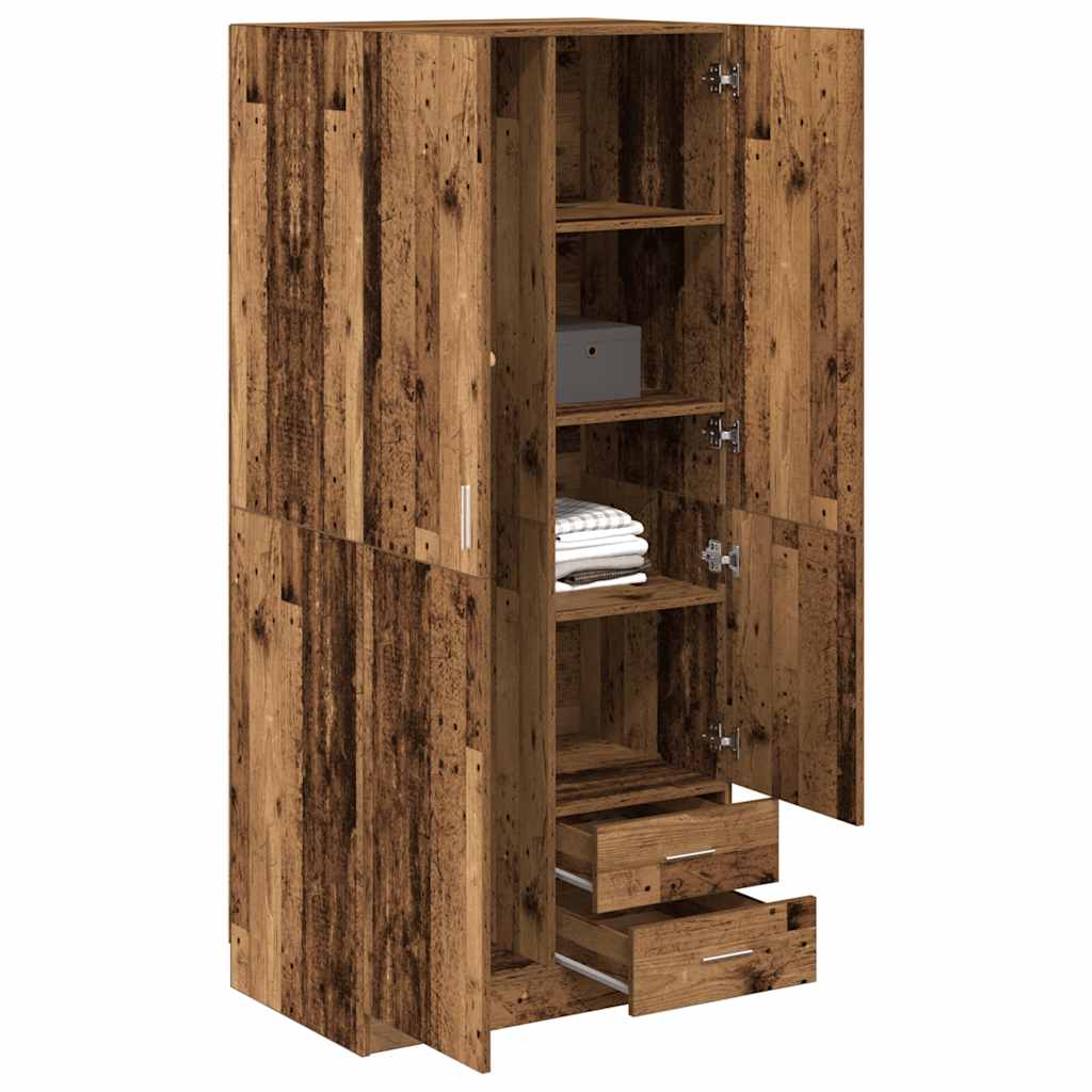 vidaXL Wardrobe Old Wood 80x52x180 cm Engineered Wood 3