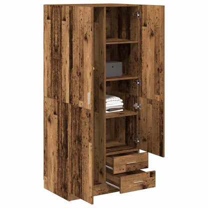 vidaXL Wardrobe Old Wood 80x52x180 cm Engineered Wood 3