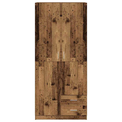 vidaXL Wardrobe Old Wood 80x52x180 cm Engineered Wood 4