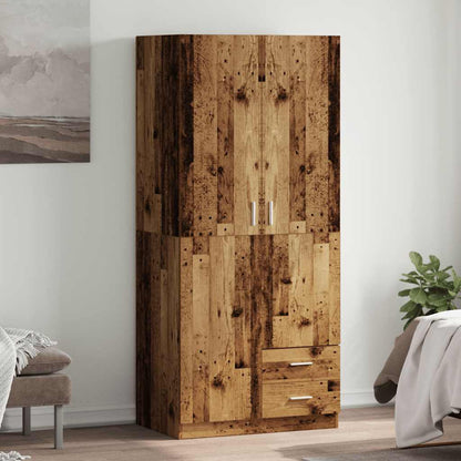 vidaXL Wardrobe Old Wood 80x52x180 cm Engineered Wood 1
