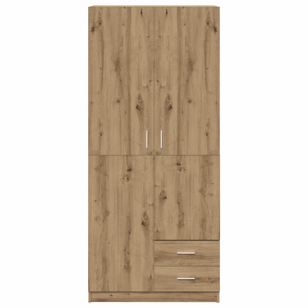 vidaXL Wardrobe Artisian Oak 80x52x180 cm Engineered Wood 4