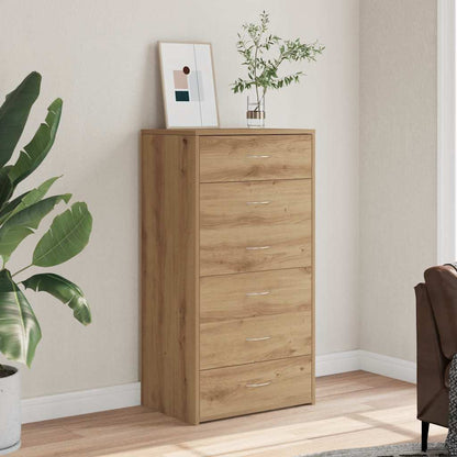 Sideboard with 6 Drawers 50x34x96 cm Engineered Wood Artisan oak