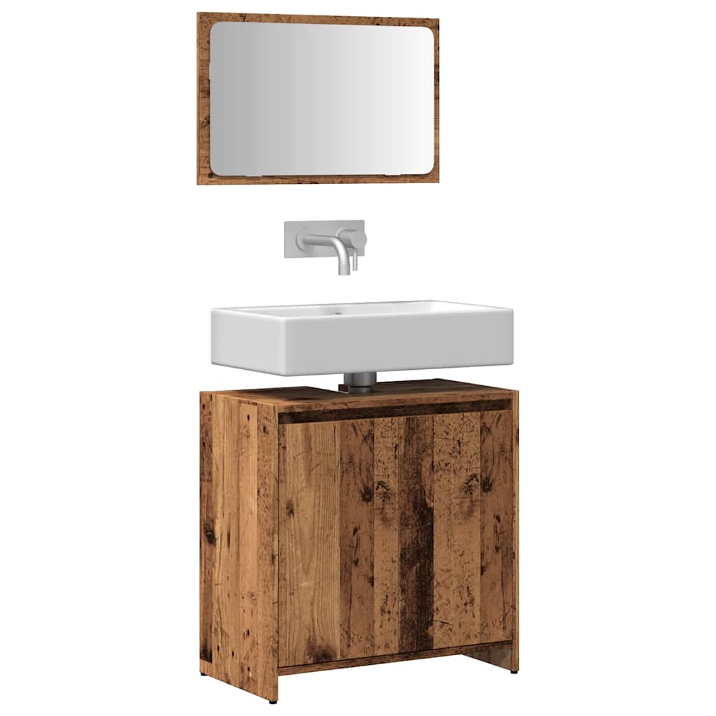 2 Piece Bathroom Furniture Set Engineered Wood Old wood