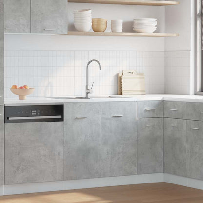 Kitchen Base Cabinet "Lyon" Engineered Wood Concrete Grey 1x bottom cabinet (2 doors) 80 cm