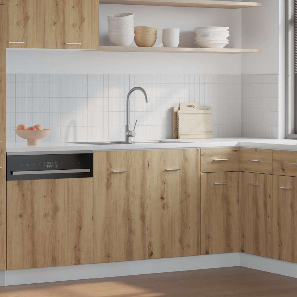 Kitchen Base Cabinet "Lyon" Engineered Wood Artisan Oak 1x bottom cabinet (2 doors) 80 cm