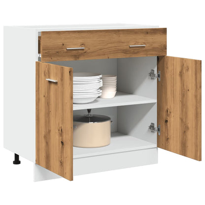 Kitchen Base Cabinet "Lyon" Engineered Wood Artisan Oak 1x bottom cabinet (2 doors 2 drawers) 80 cm