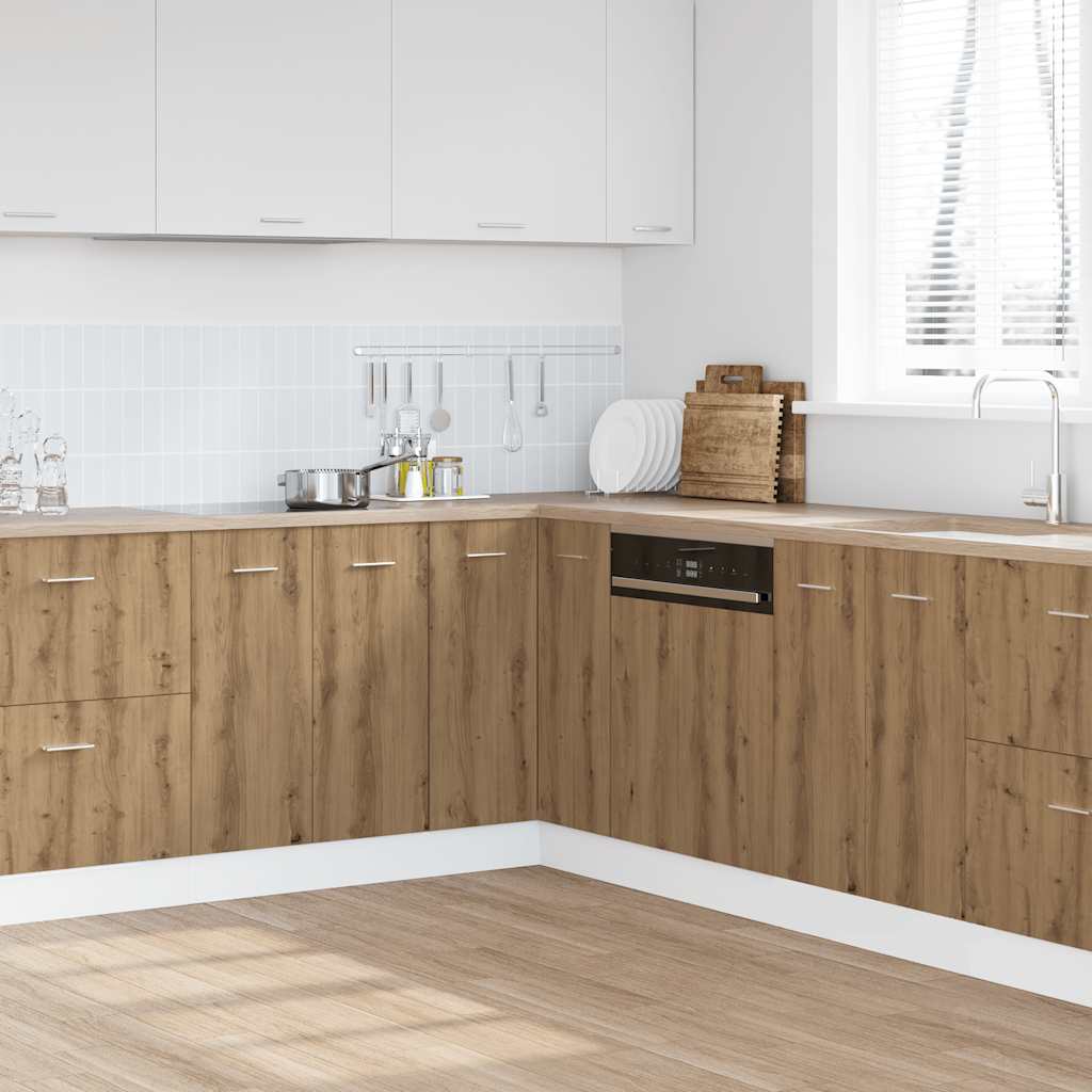 Kitchen Base Cabinet "Lyon" Engineered Wood Artisan Oak 1x corner bottom cabinet (2 doors) 75.5 cm